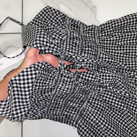 NWT Checked Ruched Romper Size S - Picture 3 of 14